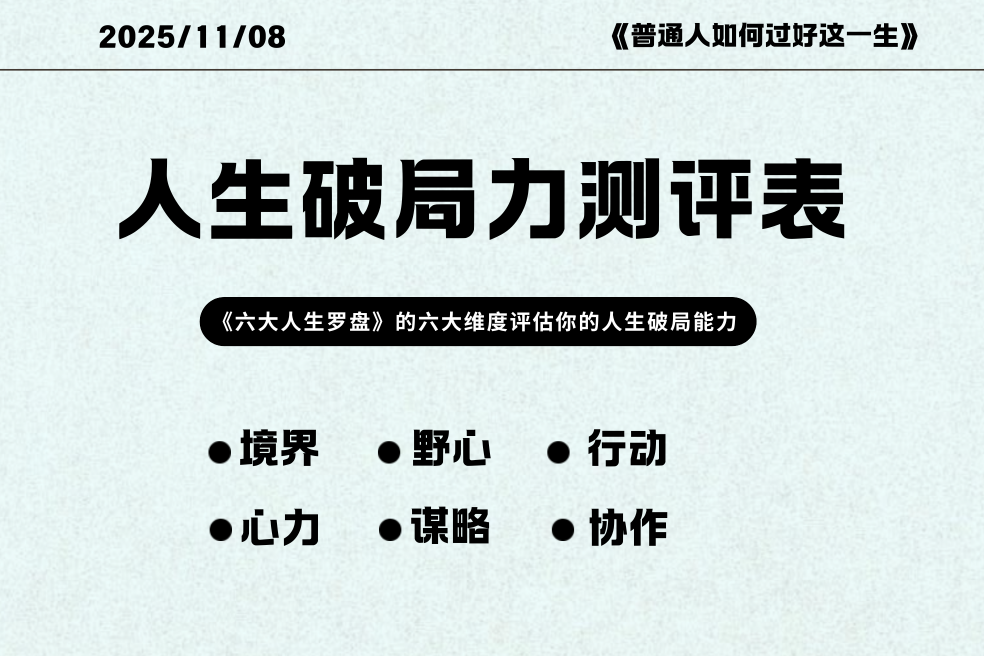 简版《人生破局力测评表》